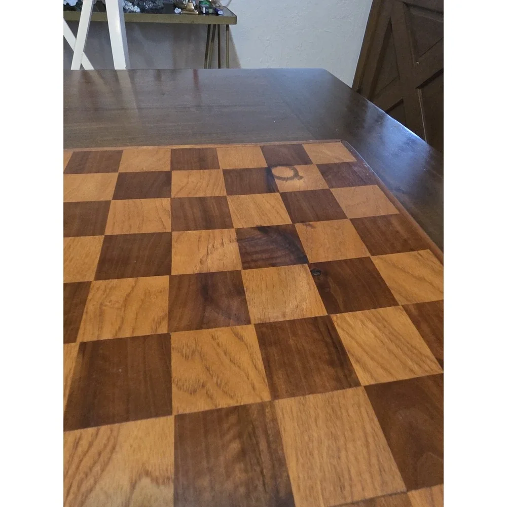 Vintage Rustic Handmade Wood Chess Tray